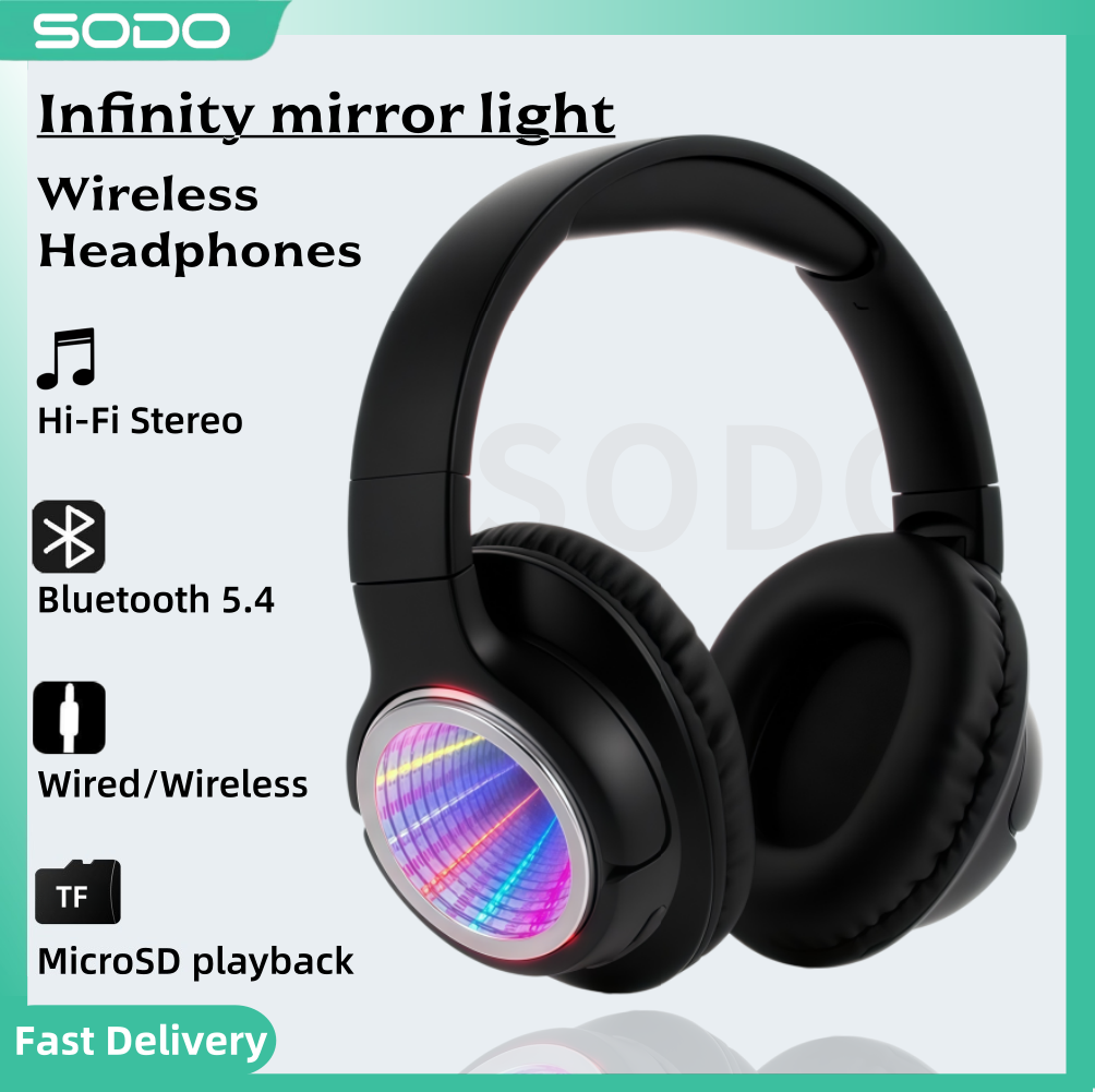 Wired Earphone Lightning - SODO SD1161 หูฟังบลูทูธอับซิส ไลท์สเตอริโอชุดหูฟังไร้สายแบบพับได้พร้อมการ์ด TF รองรับหูฟังแบบครอบหูแบบพกพา