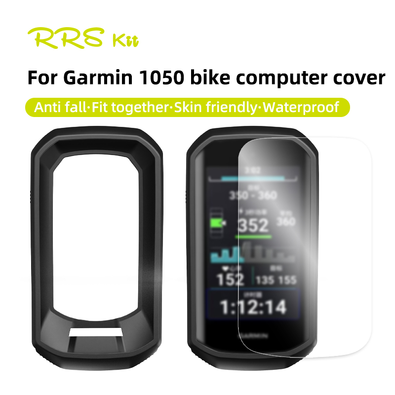 Tablet Computer Accessories - สำหรับ Garmin 1050ฝาครอบป้องกันซิลิโคนสำหรับจักรยานคอมพิวเตอร์เคสป้องกันมีขอบแบบนิ่มฟิล์มป้องกันหน้าจออุปกรณ์เสริมการขี่จักรยาน