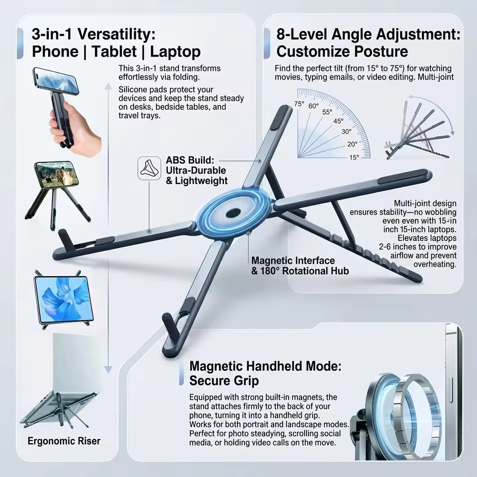 ที่วางโทรศัพท์แม่เหล็กแบบพกพาแ - Tablet Stand Accessories บทวิจารณ์และราคา